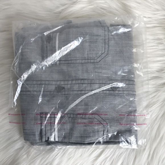 INC Men's Long-Sleeve 2-Pocket Topstitch Button-Down Shirt, Navy Blue, Small S - Picture 12 of 13